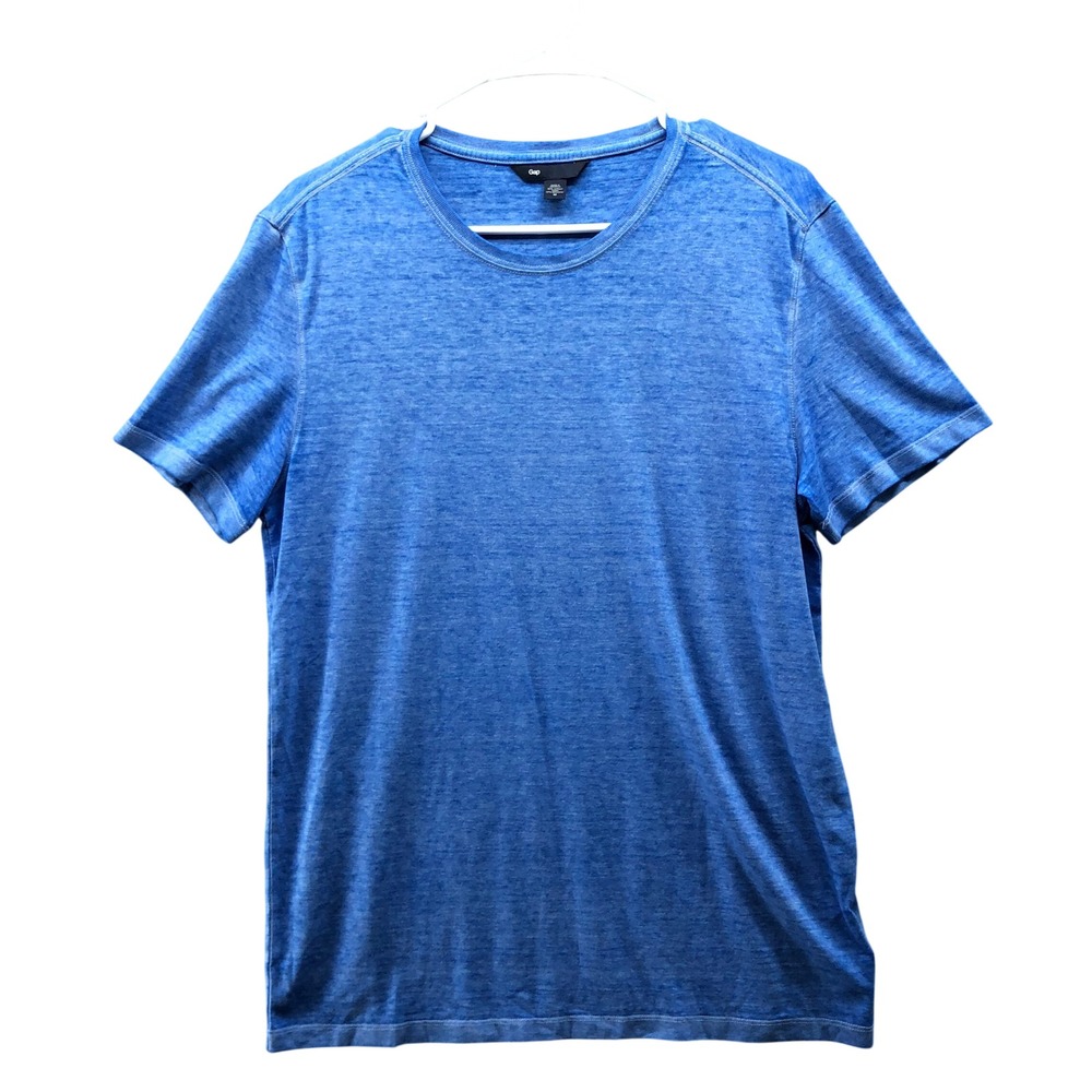 Gap Short Sleeve Washed Crew T Shirt Mens M Blue Garment Dyed Lightweight